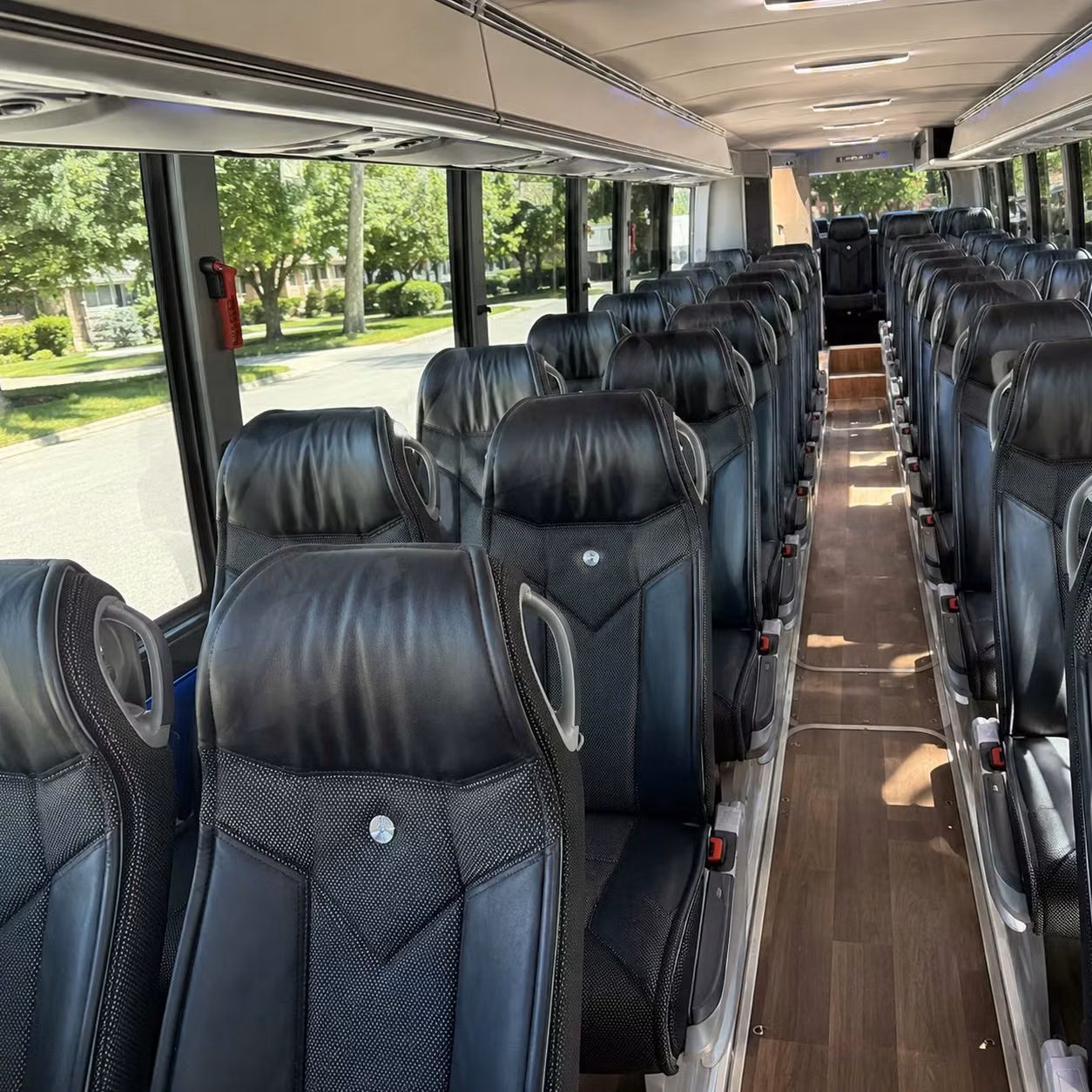 56 passenger charter bus inside